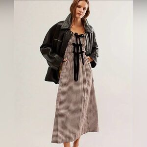 Belle Sleeve Checkered Dress